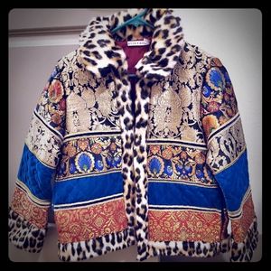 Alex + Olivia Patchwork Cropped Jacket